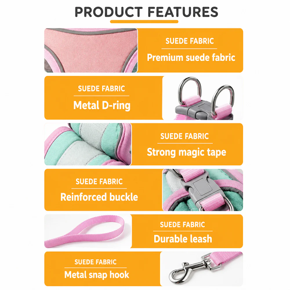 Pet Harness & Leash Set | Escape Proof Reflective | Cats, Dogs, Rabbits & More - Image 3