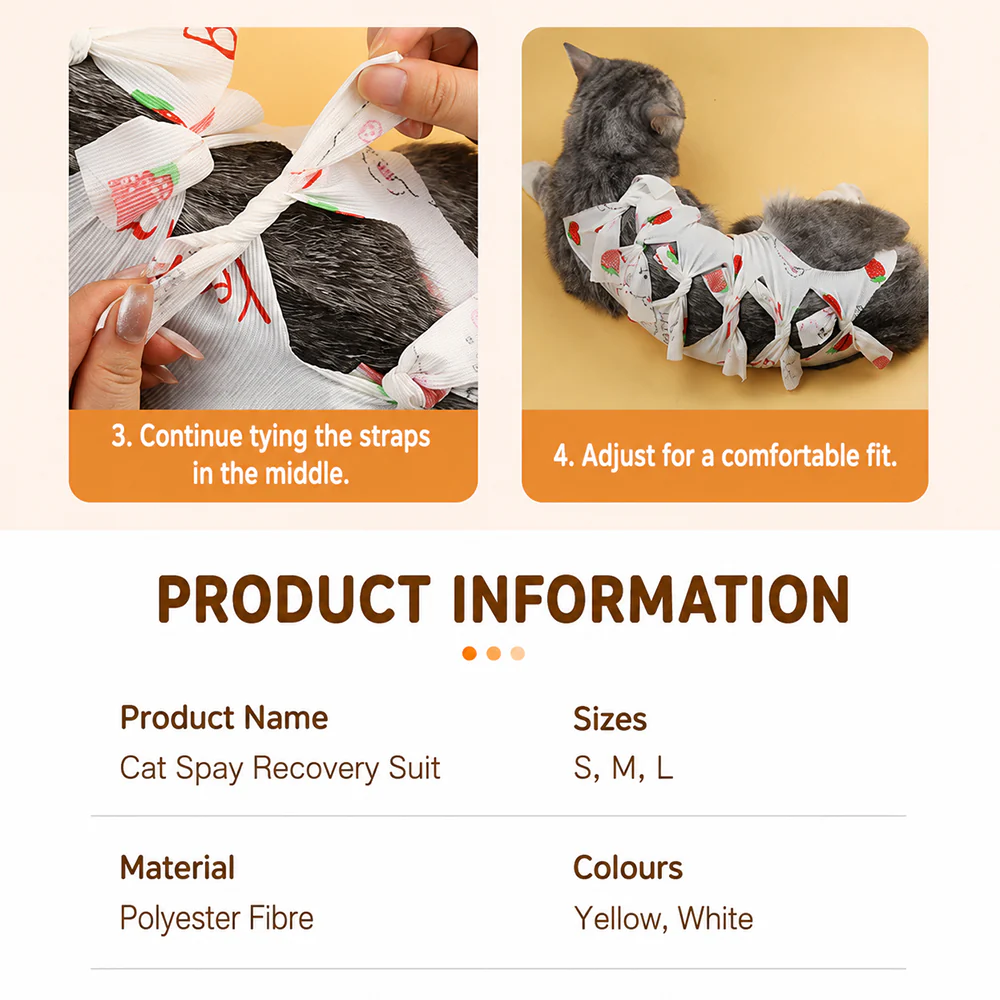 Cat Recovery Suit – Post-Surgery Protective Clothing for Cats (S/M/L) - Image 8