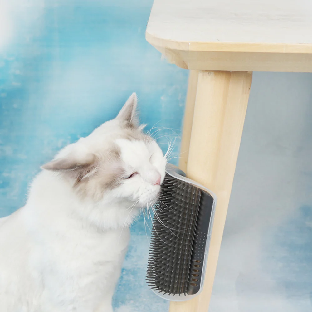 Cat Self GroomerWall Corner Massage Comb Grooming Brush - Grey - Image 3