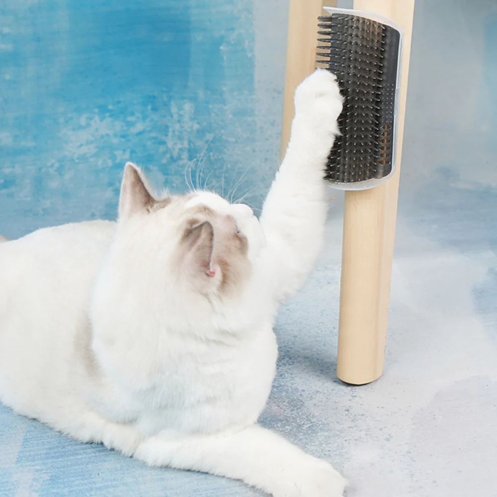 Cat Self GroomerWall Corner Massage Comb Grooming Brush - Grey - Image 4