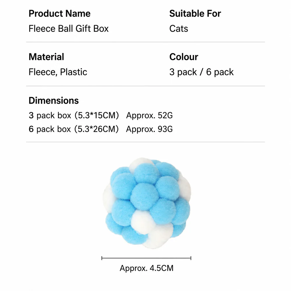Cat Toy Balls – Interactive Self-Play Chew Toy Set (6 Pack, Random Colour) - Image 3