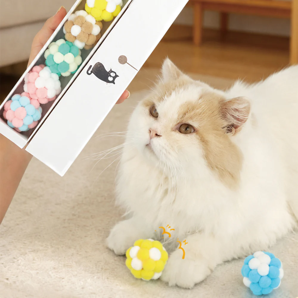 Cat Toy Balls – Interactive Self-Play Chew Toy Set (6 Pack, Random Colour) - Image 4
