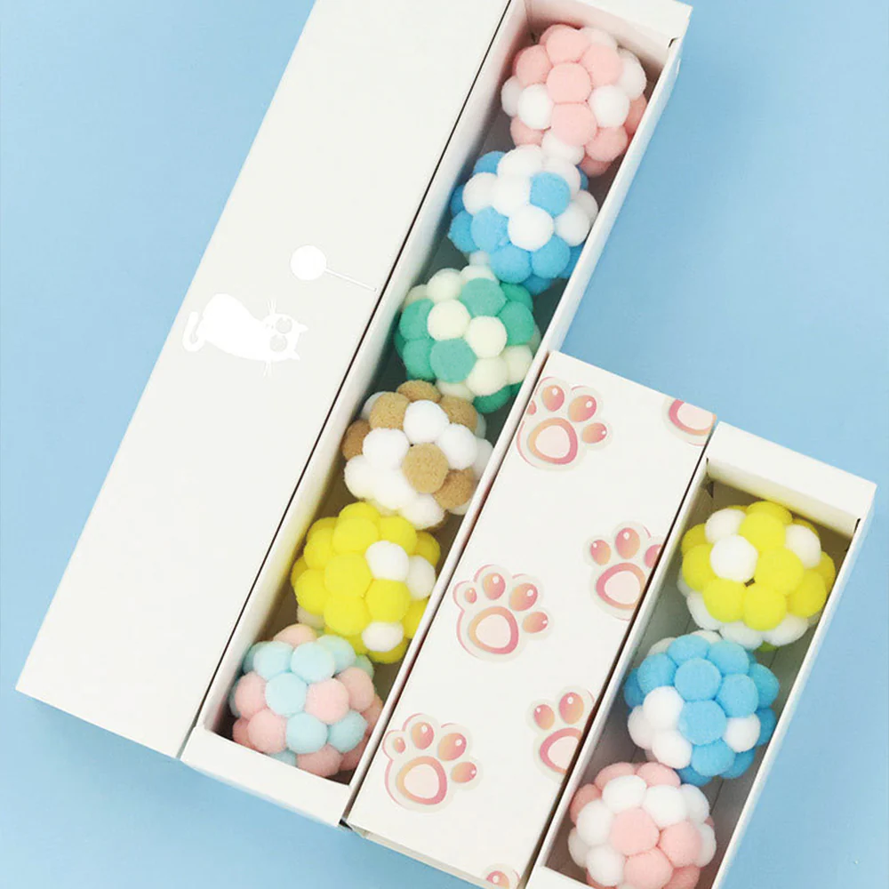 Cat Toy Balls – Interactive Self-Play Chew Toy Set (6 Pack, Random Colour) - Image 9