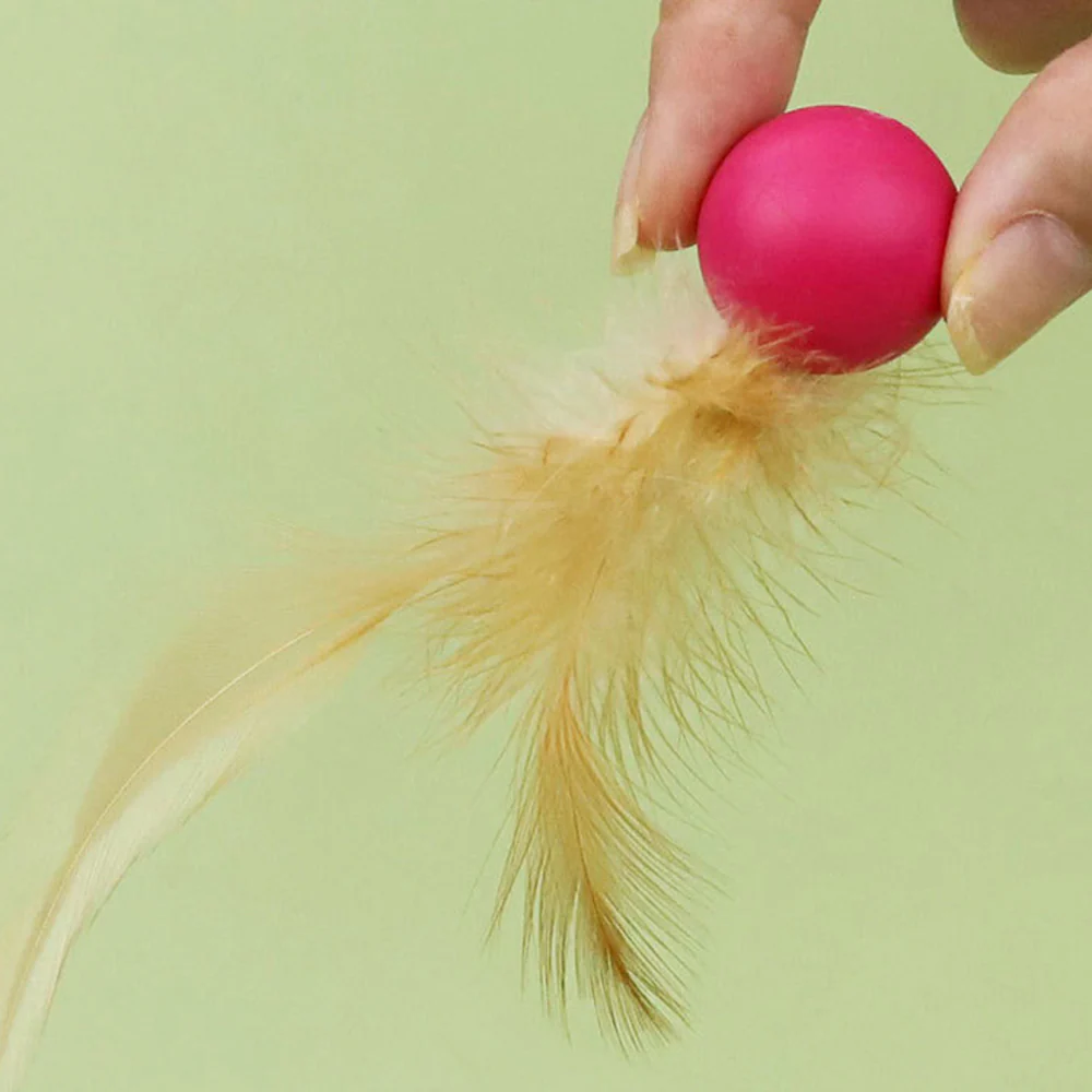 Cat Toy Bouncy Ball Feather Interactive 3 Pack - Image 11