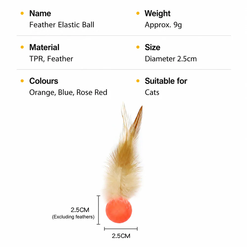 Cat Toy Bouncy Ball Feather Interactive 3 Pack - Image 8