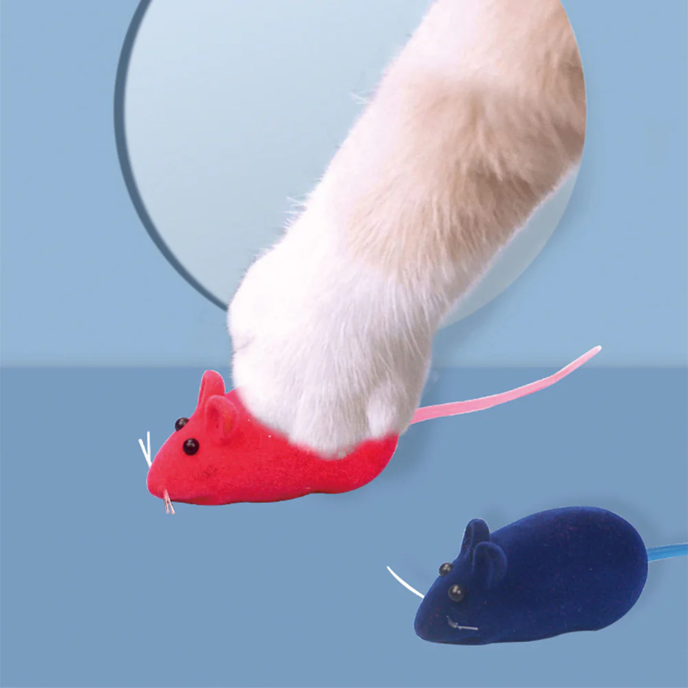 Cat Toy Mouse – Realistic Furry Squeaky Interactive Toy (1pc, Random Color) - Image 5