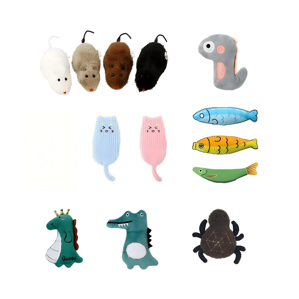 Cat Toy Plush Crinkle Sound Interactive Chew Toy