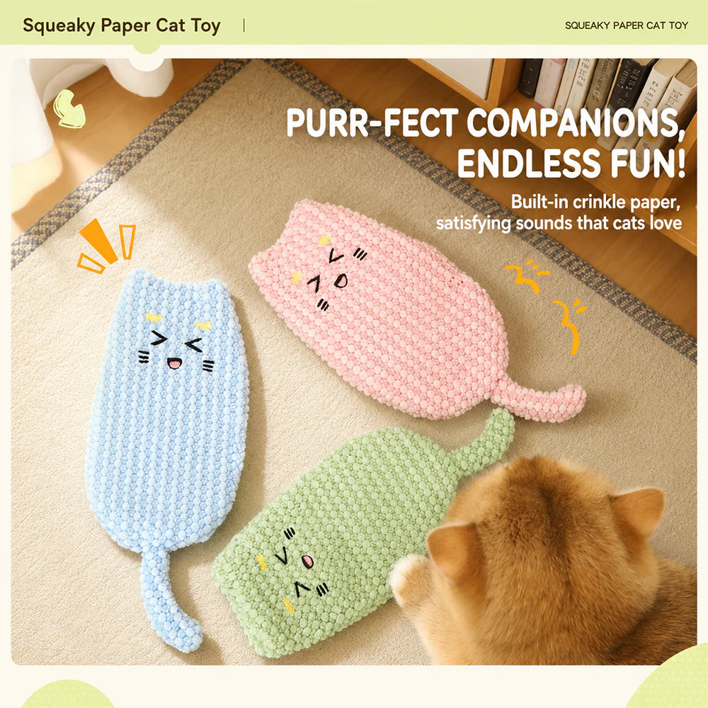 Cat Toy Plush Crinkle Sound Interactive Chew Toy - Image 4