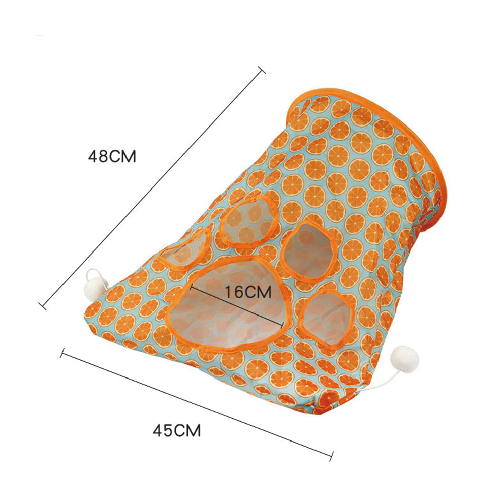 Cat Tunnel Toy – Foldable Crinkle Interactive Multi-Hole Play Tunnel - Image 2