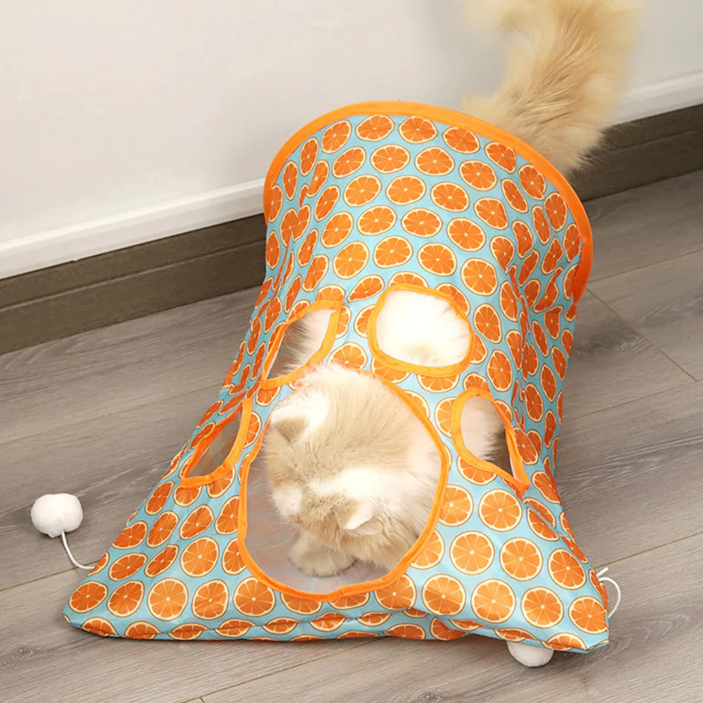 Cat Tunnel Toy – Foldable Crinkle Interactive Multi-Hole Play Tunnel - Image 4