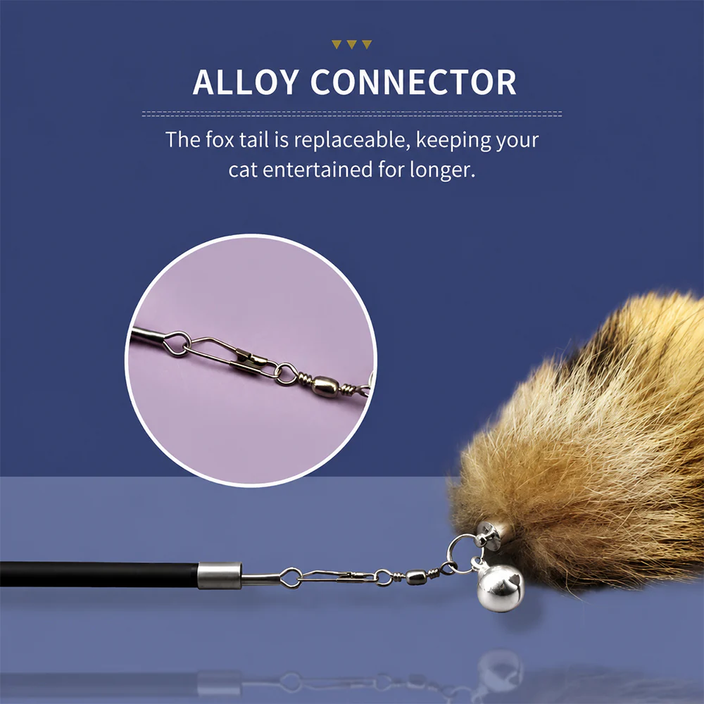 Cat Wand Toy Extendable Feather Teaser with Refill Head | PETSO - Image 3