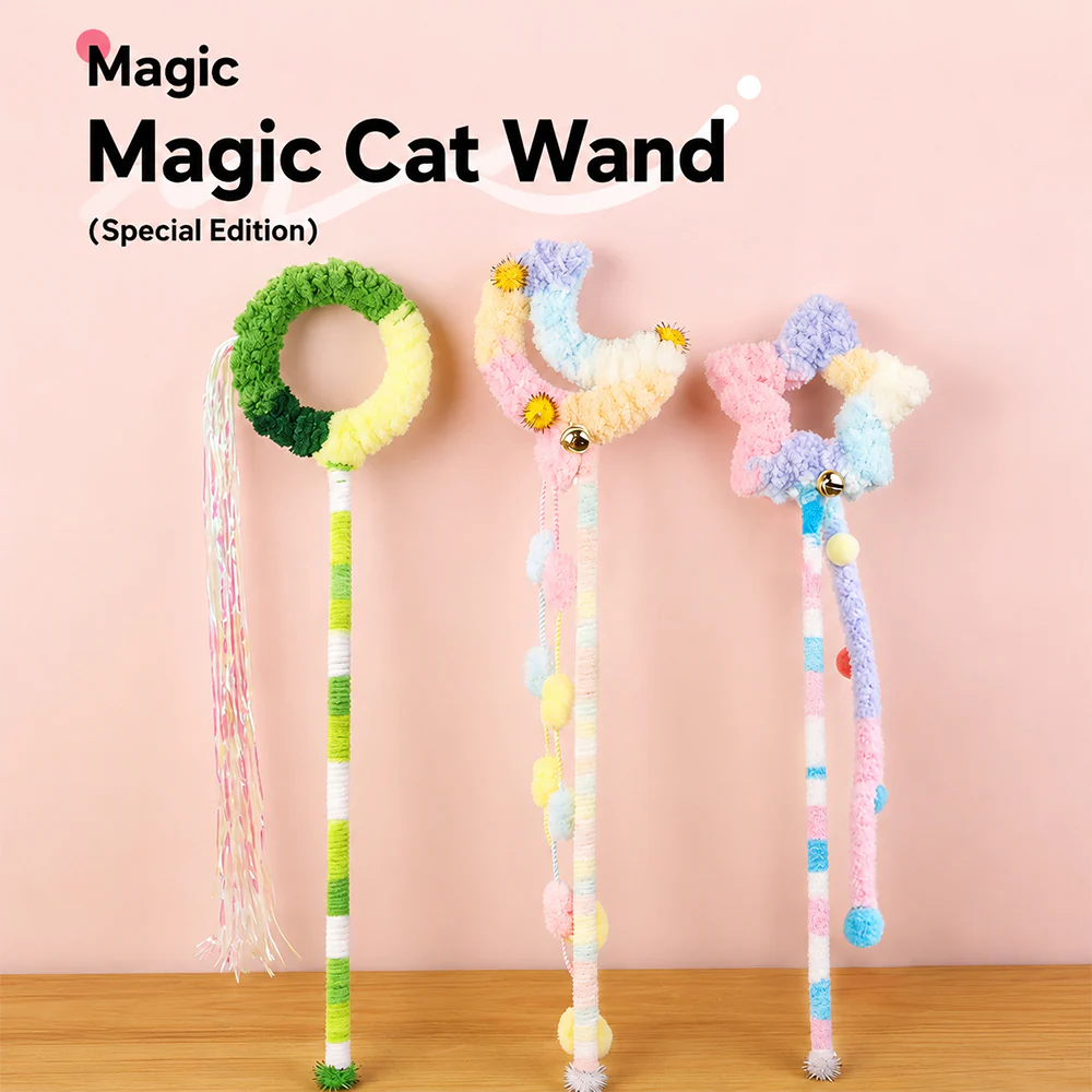 Cat Wand Toy â Interactive Feather Teaser with Replaceable Heads - Image 11