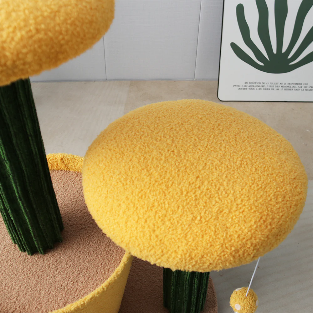 CATIO 2-Level Yellow Mushroom Cat Scratching Tree - Image 7