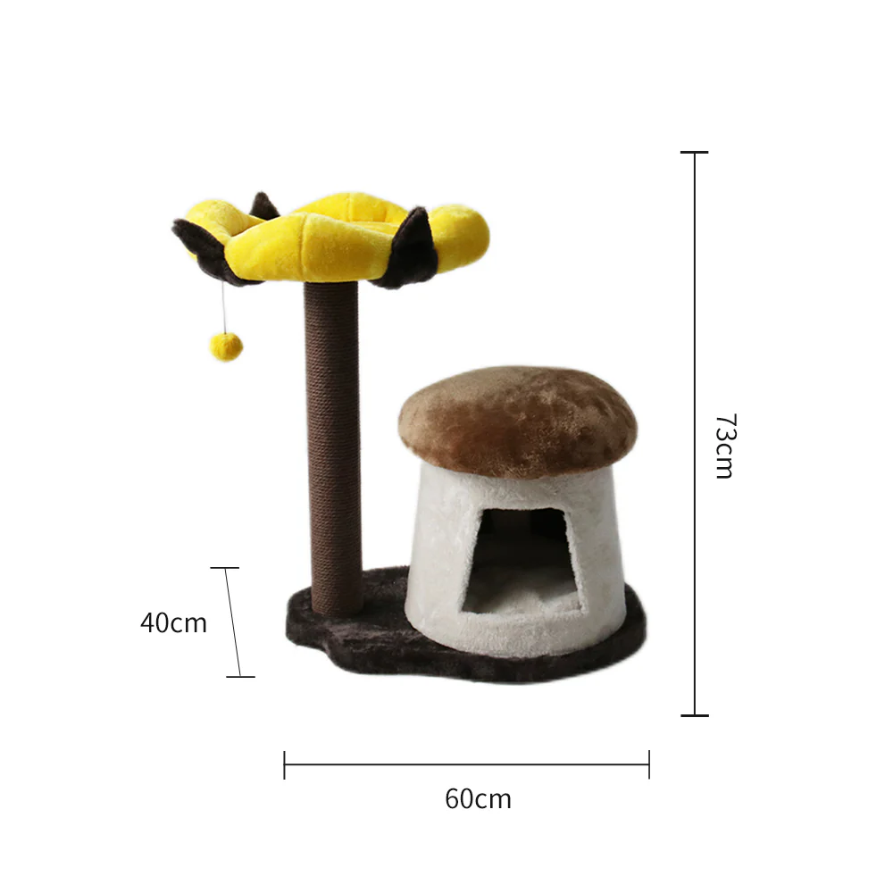 CATIO Mushroom Cat House with Enchanted Flower Cat Scratching Tree - Image 2