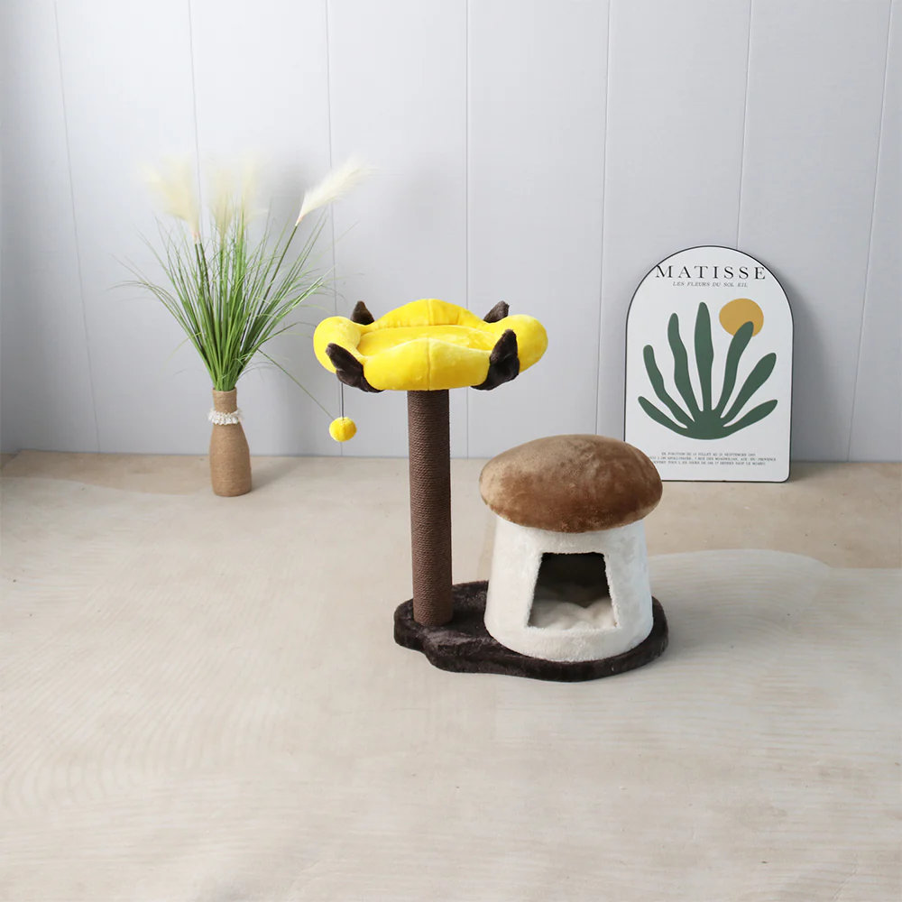CATIO Mushroom Cat House with Enchanted Flower Cat Scratching Tree - Image 3