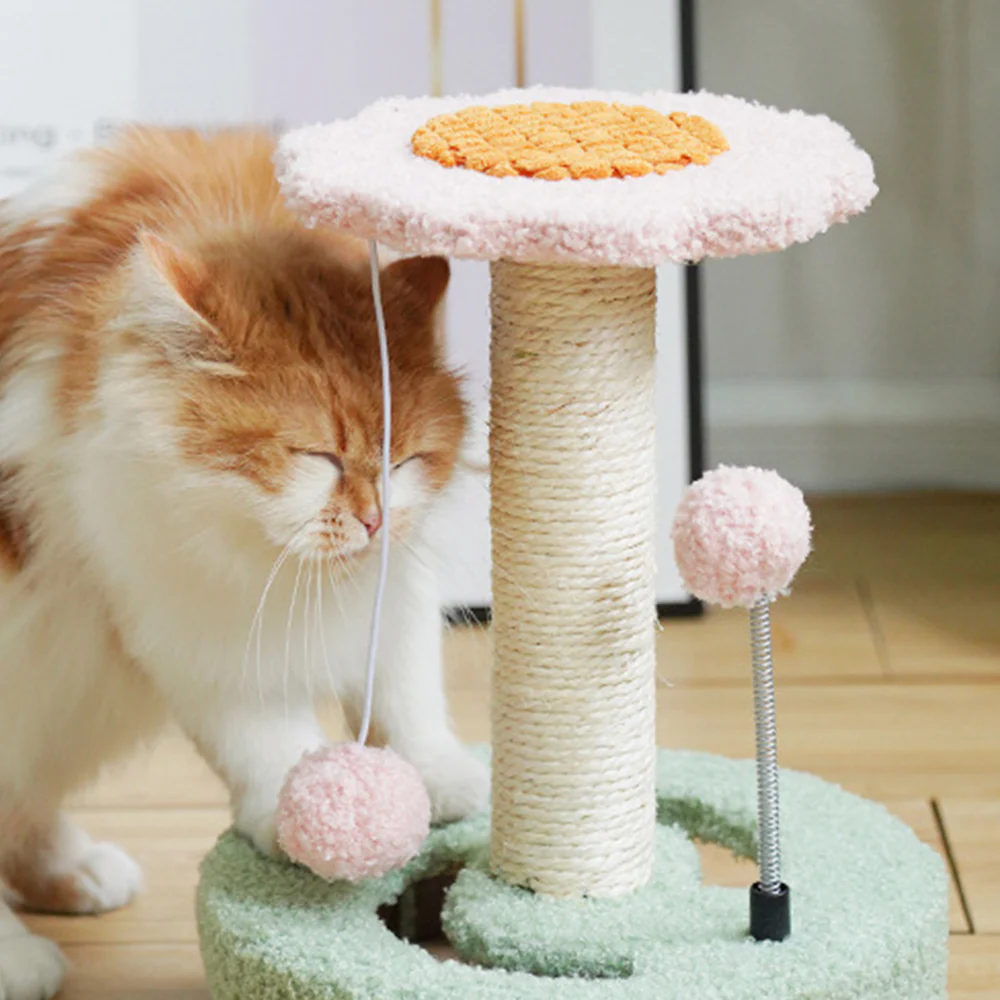 CATIO Cute Sunflower Style Small Cat Scratching Post - Image 11