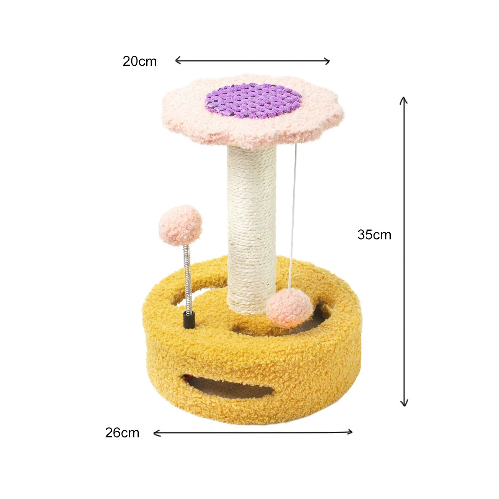 CATIO Cute Sunflower Style Small Cat Scratching Post - Image 5