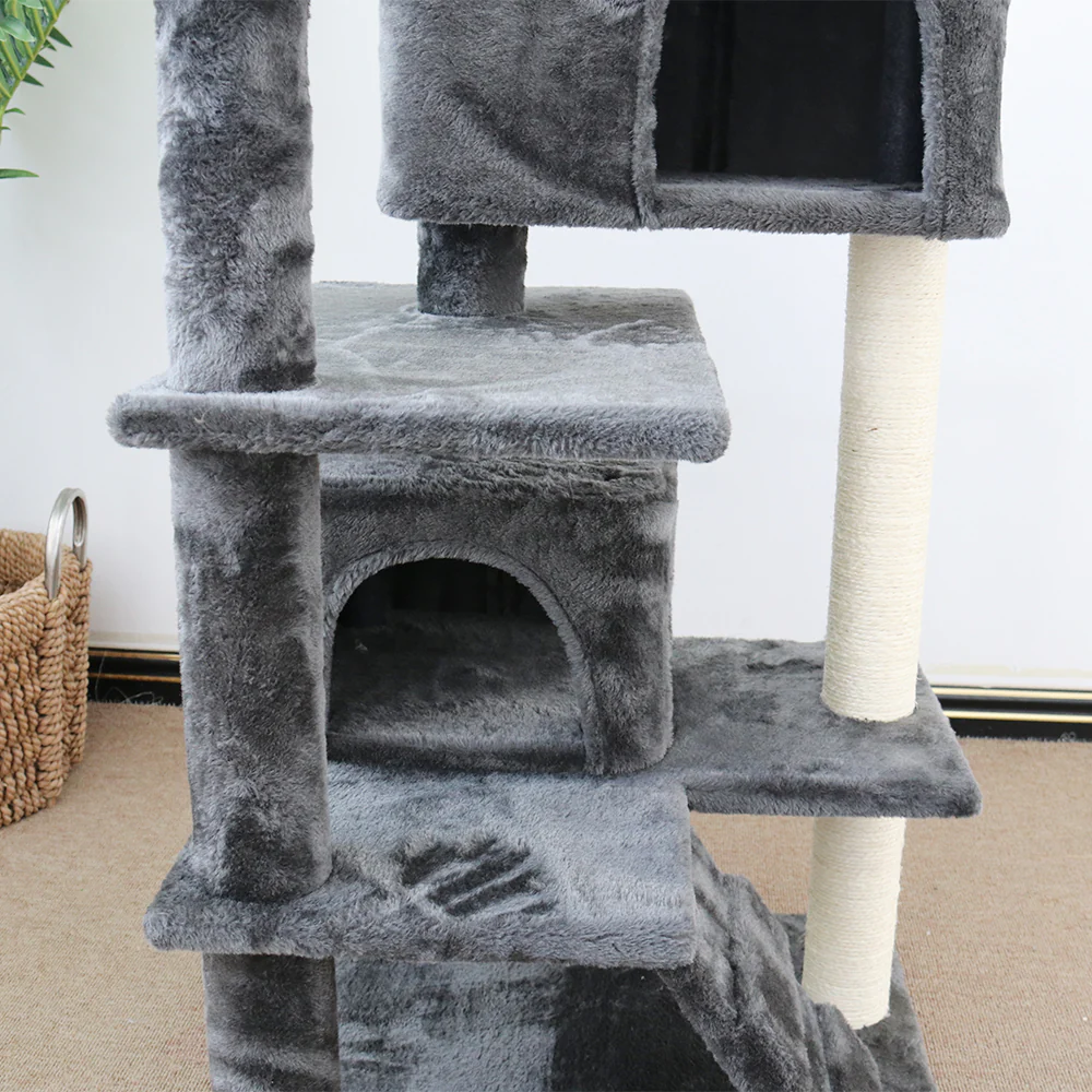 CATIO Abstract Deluxe Chipboard Flannel Scratching Cat Tree 127cm - Image 10