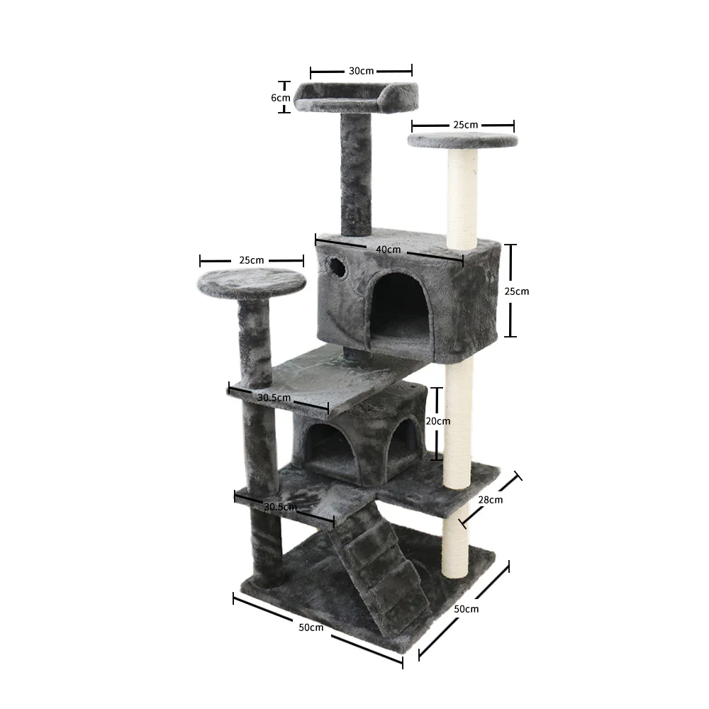 CATIO Abstract Deluxe Chipboard Flannel Scratching Cat Tree 127cm - Image 2