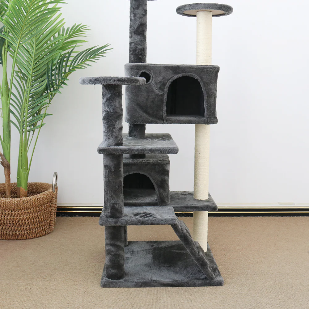 CATIO Abstract Deluxe Chipboard Flannel Scratching Cat Tree 127cm - Image 3