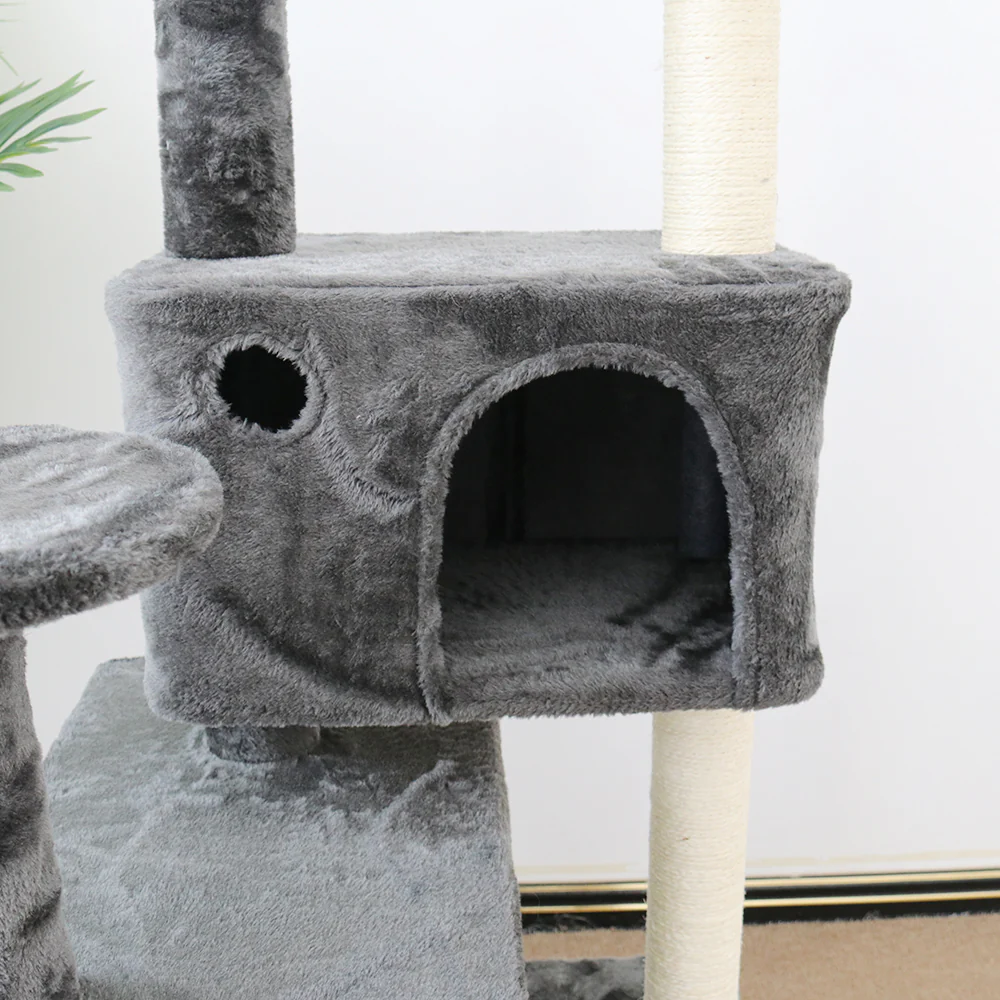 CATIO Abstract Deluxe Chipboard Flannel Scratching Cat Tree 127cm - Image 6