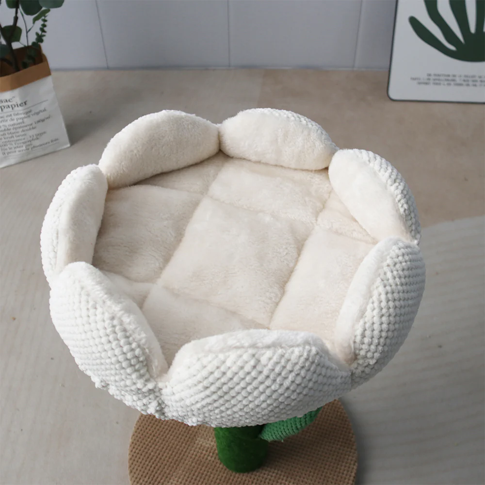 CATIO White Camellia Flower Cat Scratching Tree - Image 4
