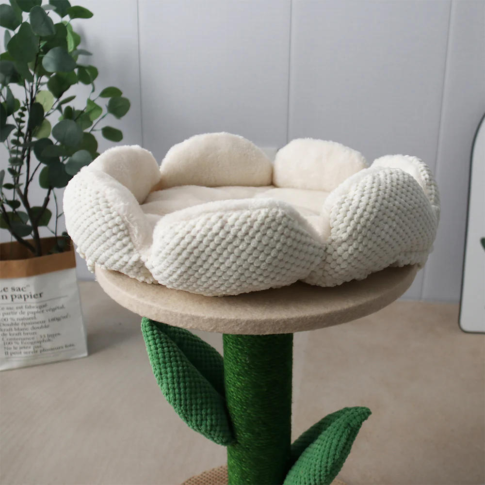 CATIO White Camellia Flower Cat Scratching Tree - Image 5