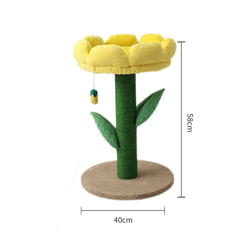 CATIO Yellow Camellia Flower Cat Scratching Tree - Image 2