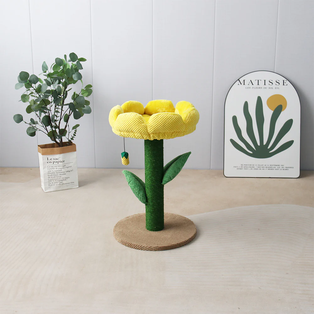 CATIO Yellow Camellia Flower Cat Scratching Tree - Image 3