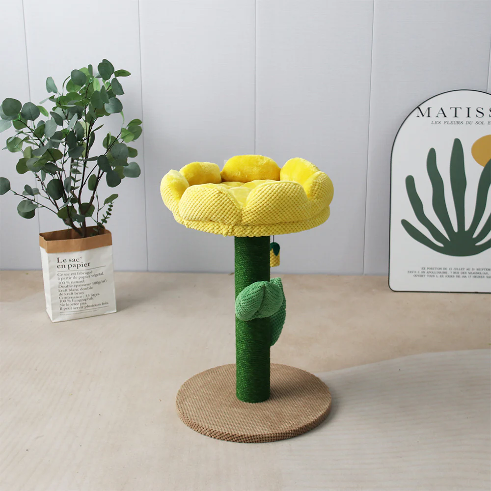 CATIO Yellow Camellia Flower Cat Scratching Tree - Image 4