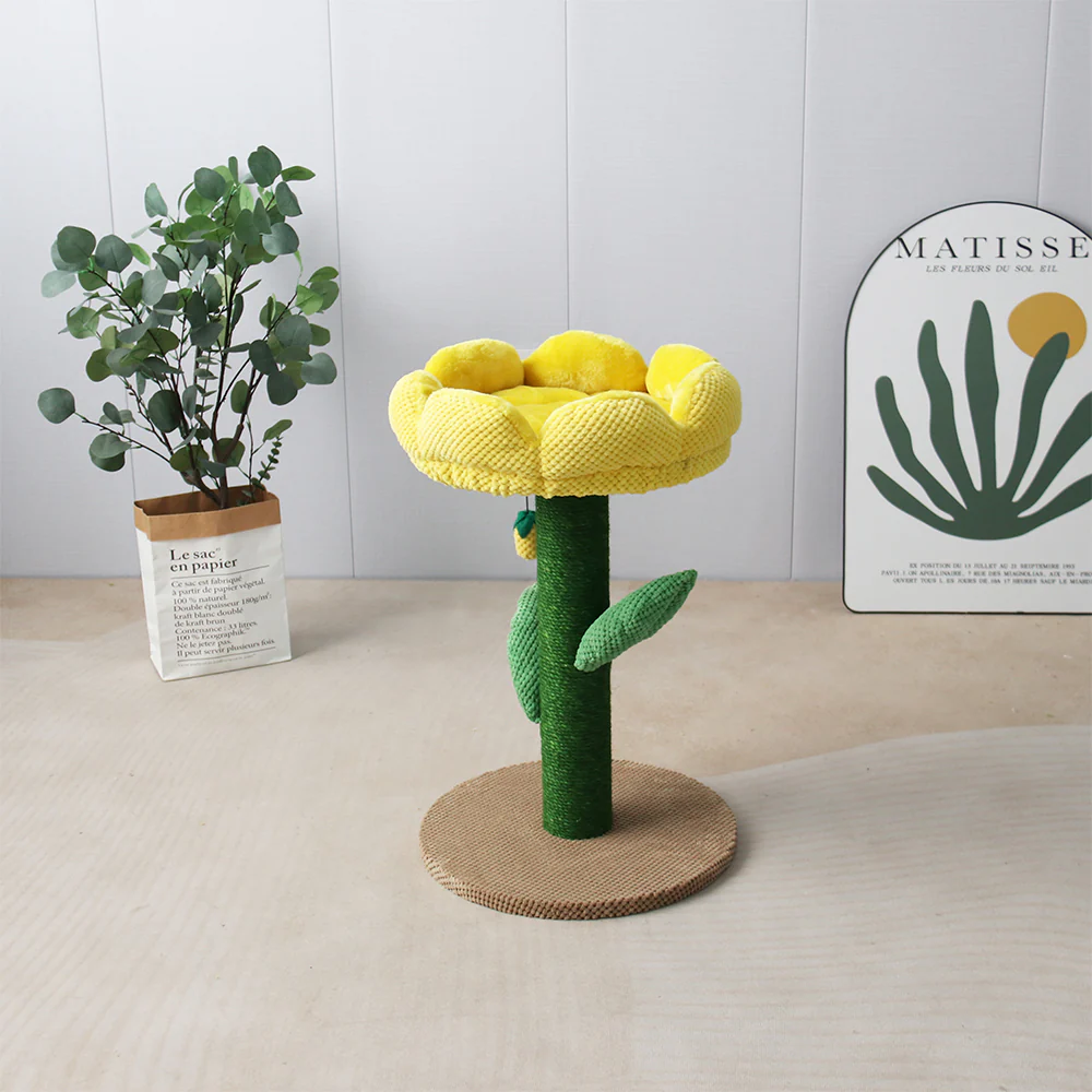 CATIO Yellow Camellia Flower Cat Scratching Tree - Image 5