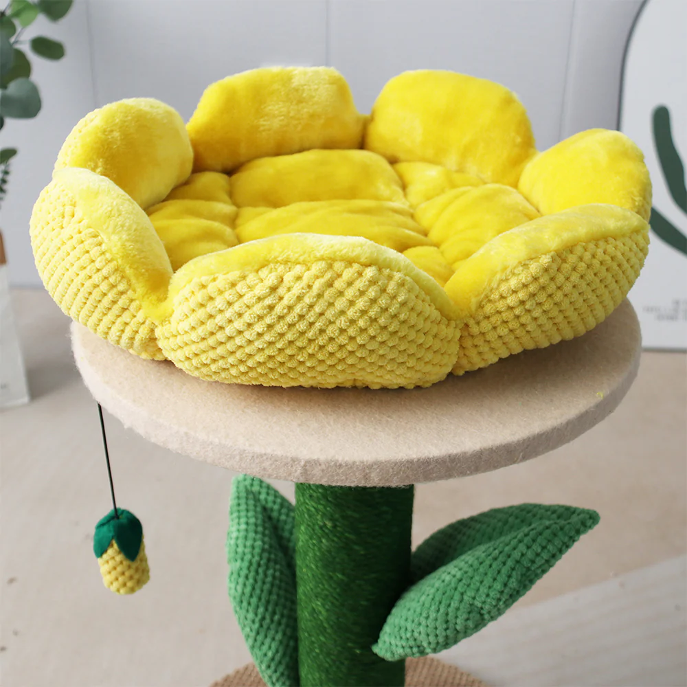 CATIO Yellow Camellia Flower Cat Scratching Tree - Image 6