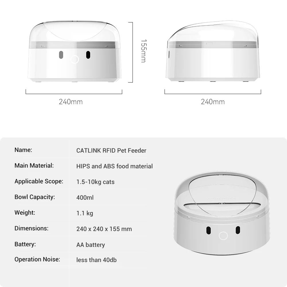 CATLINK F03 RFID Pet Feeder - Standard Version - Image 12
