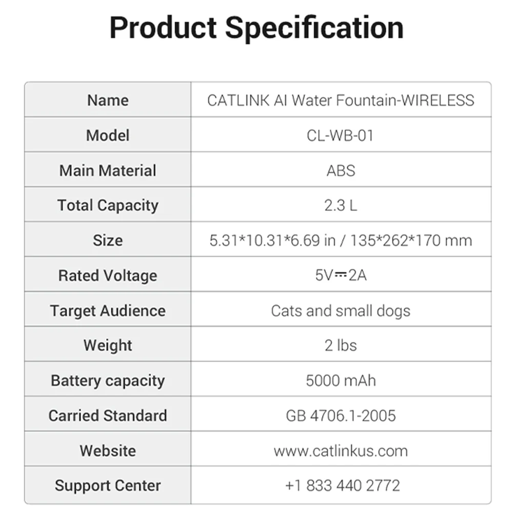 CATLINK Pure 3 AI Water Fountain - Wireless - Image 12