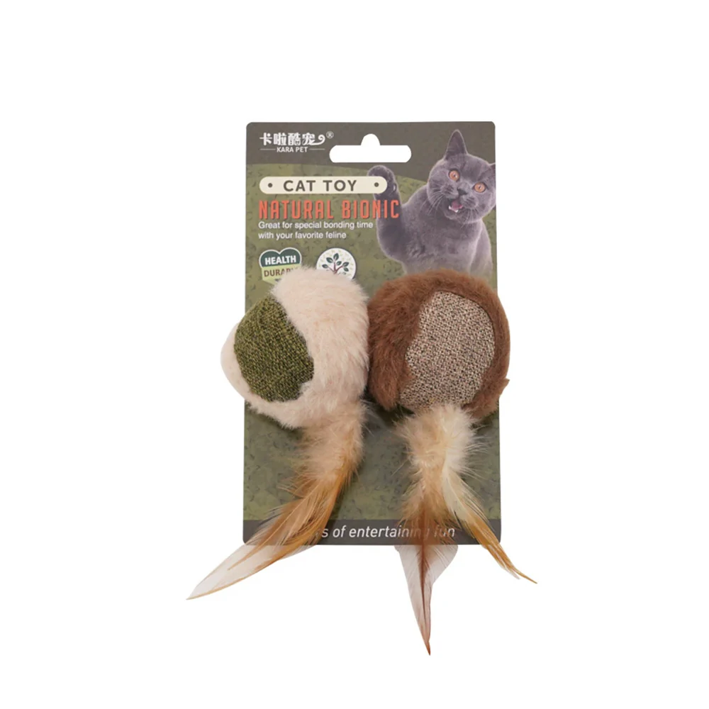Catnip & Silvervine Chew Toy – Interactive Feather Dental Stick - Image 3