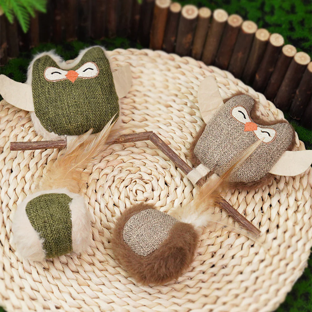 Catnip & Silvervine Chew Toy – Interactive Feather Dental Stick - Image 4