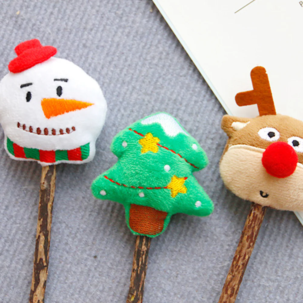 CATS TOY Wood Day Christmas Tree Polygonum Molar Stick - Image 3