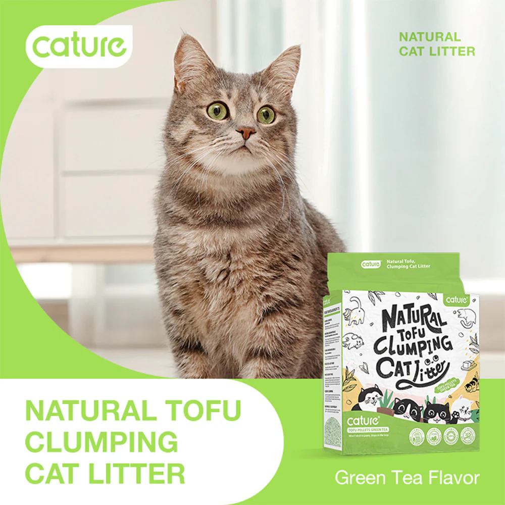 CATURE Green Tea Tofu Clumping Cat Litter, Eco-friendly & Flushable - Image 2