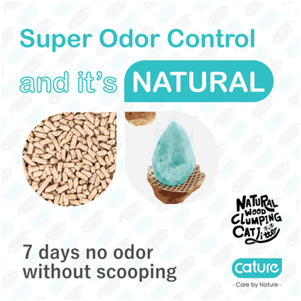 CATURE Smart Pellets Natural Wood Clumping Cat Litter 2.4kg, Low Tracking & Dust Free - Image 4
