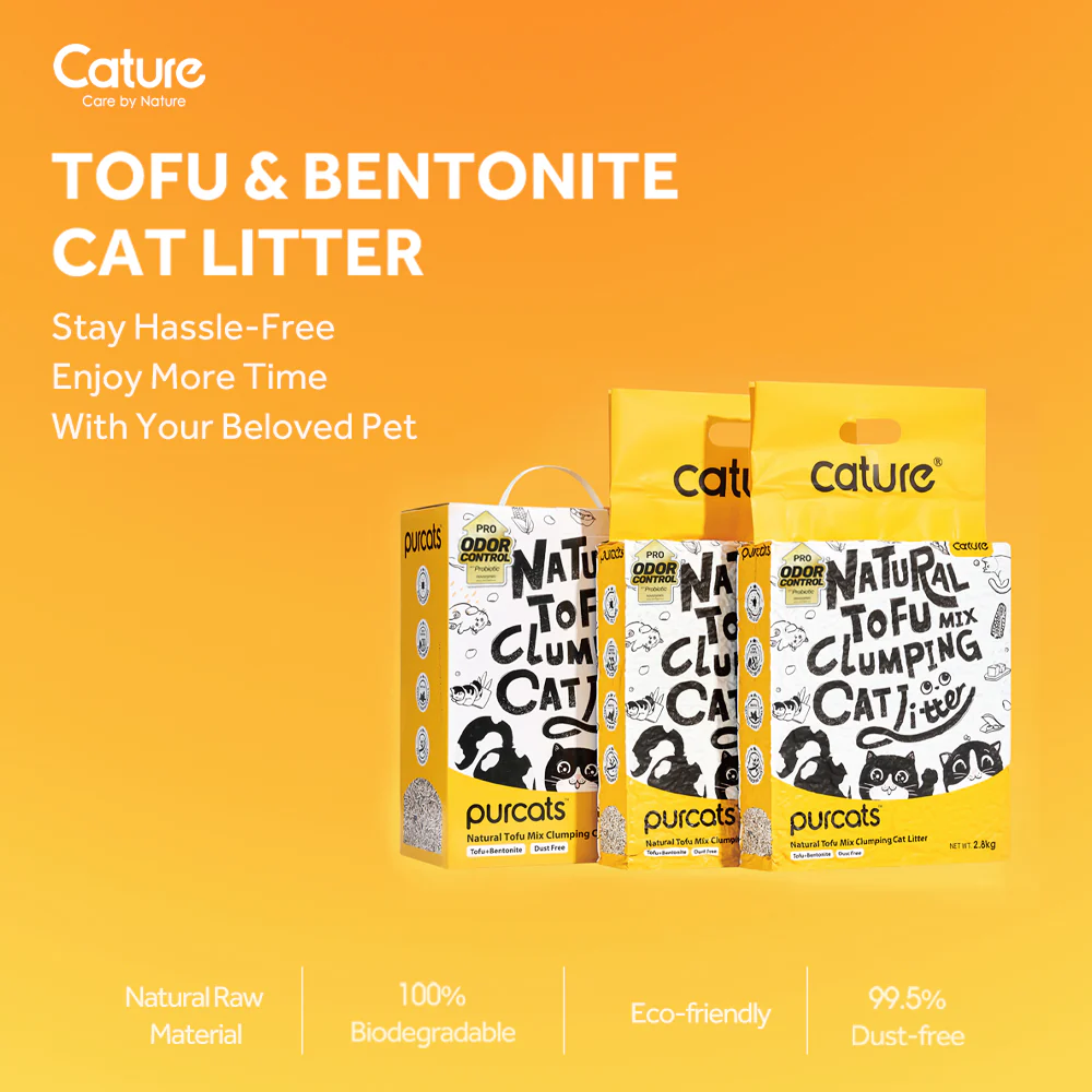 CATURE Natural Tofu & Bentonite Mixed Clumping Cat Litter 5.6kg, Strong Clumping & Dust Free - Image 2