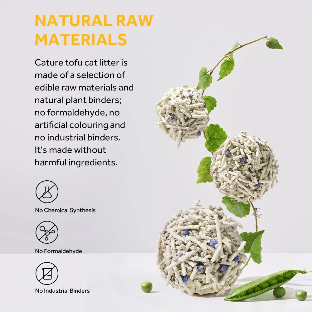 CATURE Natural Tofu & Bentonite Mixed Clumping Cat Litter 5.6kg, Strong Clumping & Dust Free - Image 4