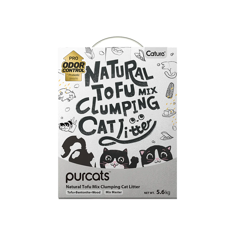 CATURE Tofu, Bentonite & Wood Mixed Clumping Cat Litter 5.6kg Value Pack, Dust-Free & Eco-friendly