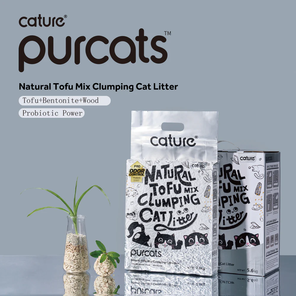 CATURE Tofu, Bentonite & Wood Mixed Clumping Cat Litter 5.6kg Value Pack, Dust-Free & Eco-friendly - Image 2
