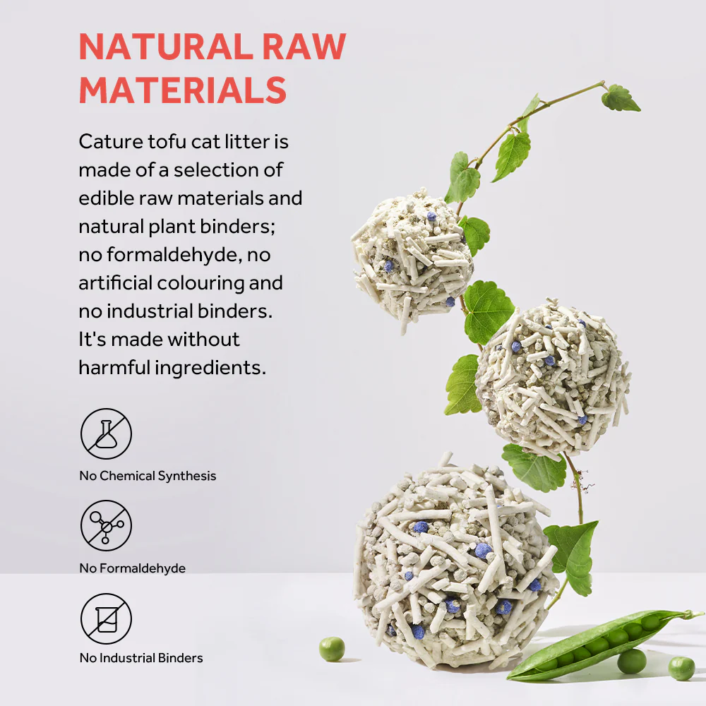 CATURE Natural Tofu & Mineral Mixed Clumping Cat Litter 5.6kg, Superior Odour Control - Image 3
