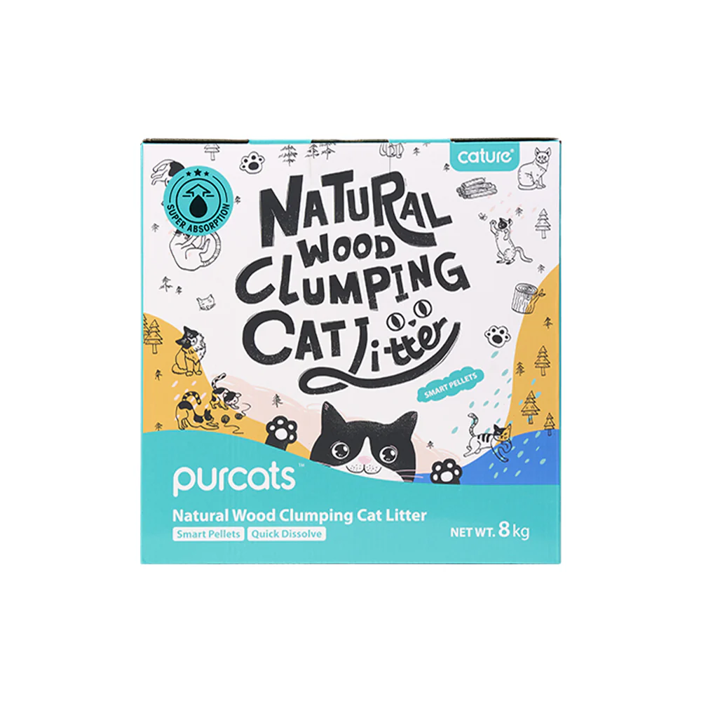 CATURE Smart Pellets Wood Clumping Cat Litter 8kg, Bulk Value Pack