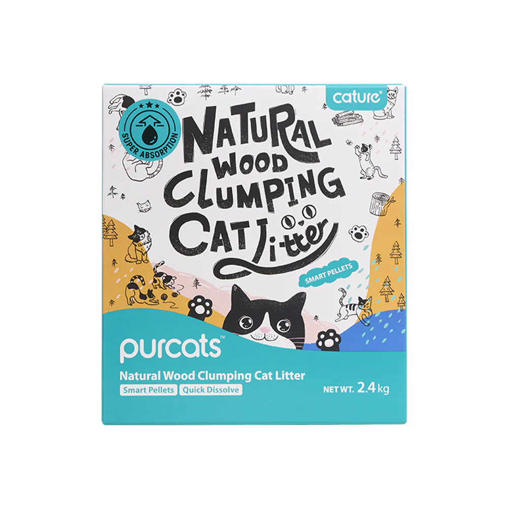 CATURE Smart Pellets Natural Wood Clumping Cat Litter 2.4kg, Eco-friendly & 99.5% Dust Free