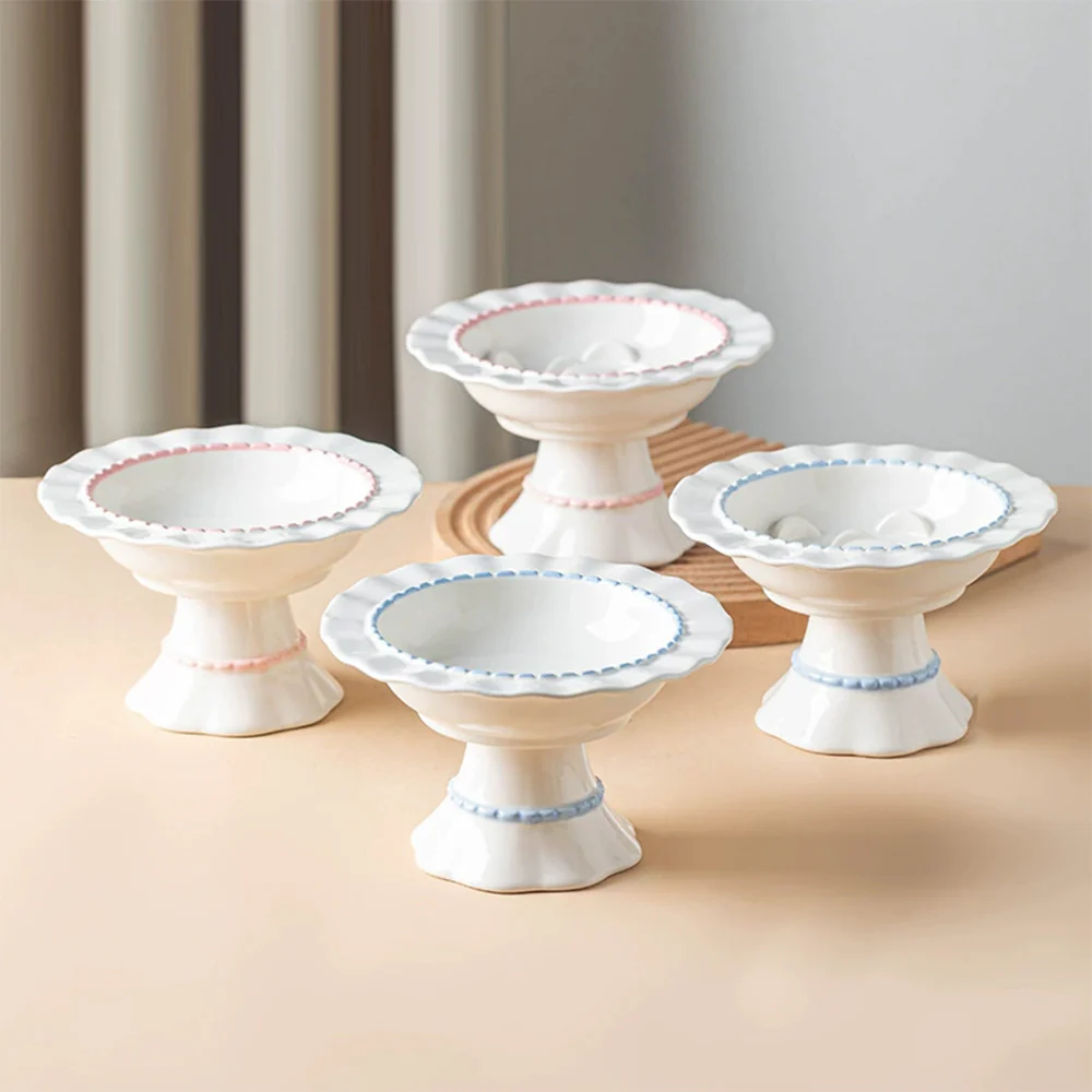 Ceramic Slow Feeder Pet Bowl – Anti-Gulping Scalloped Edge (Random Style 1pcs) - Image 5