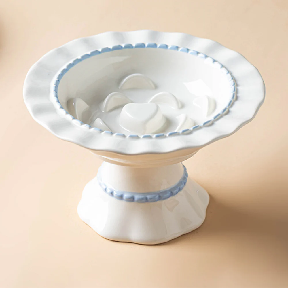 Ceramic Slow Feeder Pet Bowl – Anti-Gulping Scalloped Edge (Random Style 1pcs) - Image 6