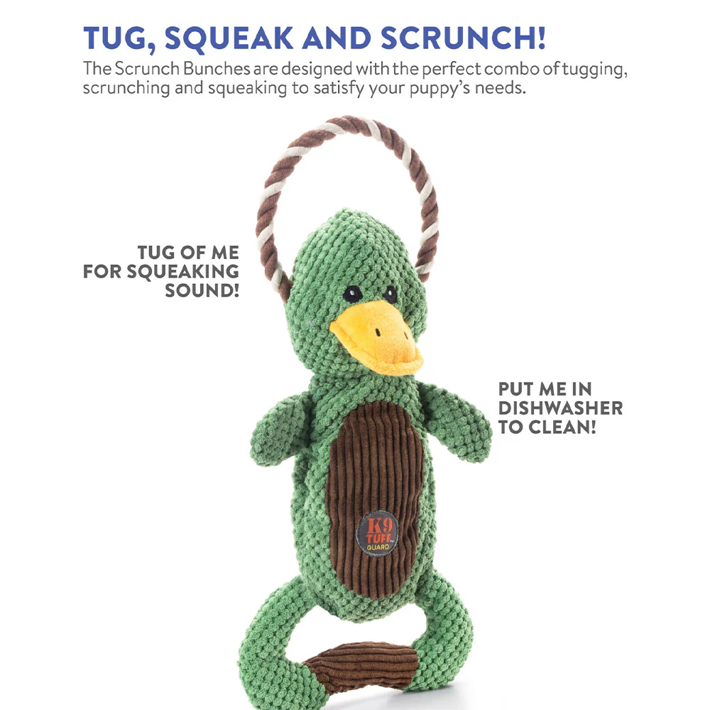 CHARMING PET Scrunch Bunch & Squeak Duck Dog Toy - Image 3