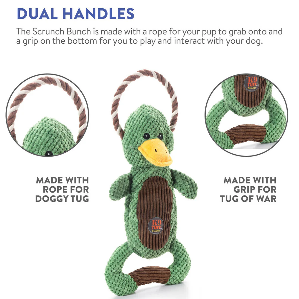 CHARMING PET Scrunch Bunch & Squeak Duck Dog Toy - Image 4